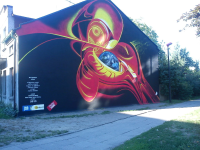 Grafiti przy ul. Wiejskiej w Pabianicach